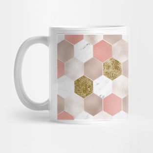 Blush carat and marble hexagons Mug